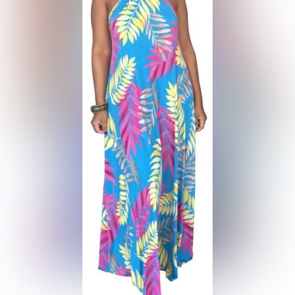 SUMMER HOT Floral Print Open Back Halter Maxi Dress - Picture 4 of 4